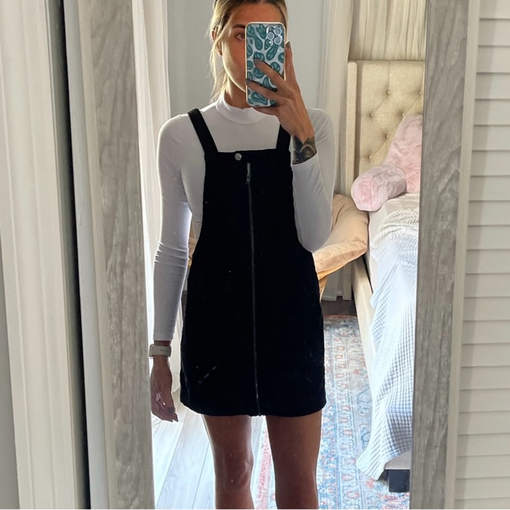 Corduroy Sleeveless Zip-Up Dress